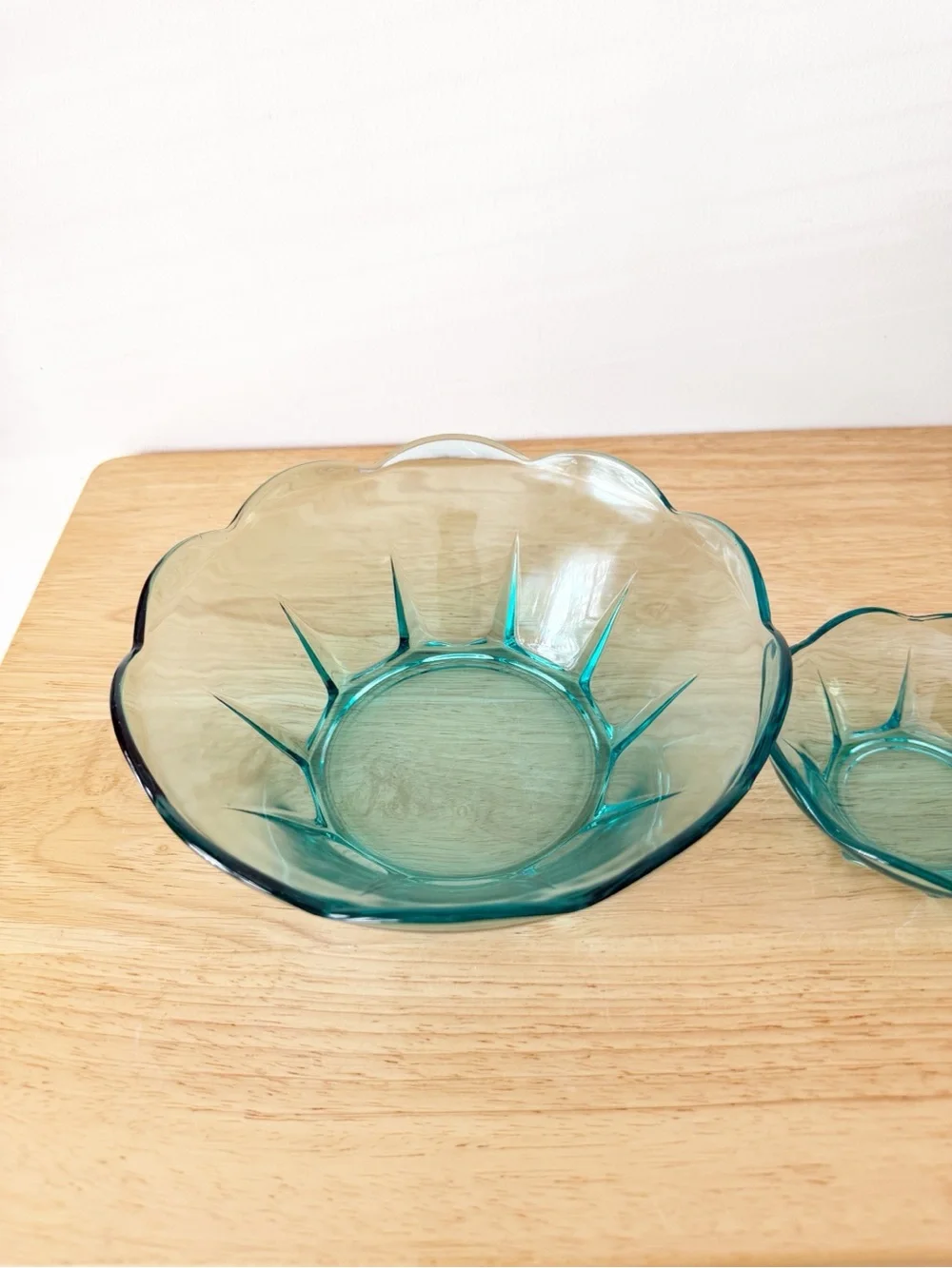 Anchor Hocking Swedish Modern Aquamarine Glass Chip & Dip Dessert Serving Set